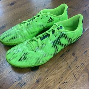 Adidas F10 Indoor Soccer Shoes Flats Green Black Snakeskin Men's 11.5 ART B40709